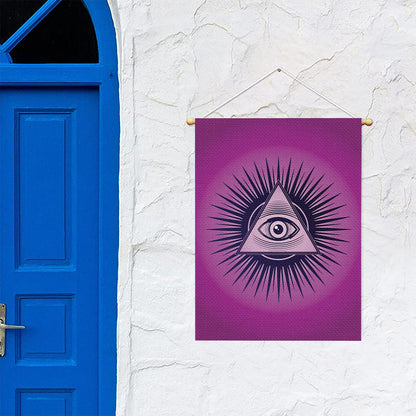 Purple Eye of Providence Print Garden Flag