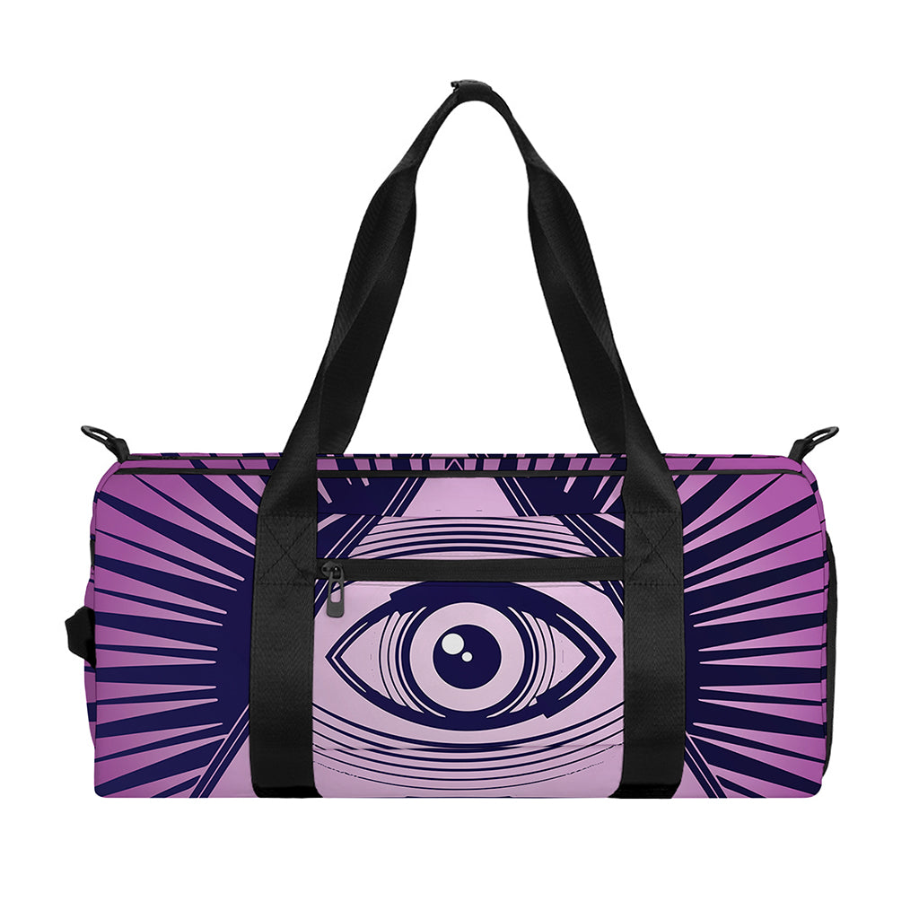 Purple Eye of Providence Print Gym Bag