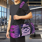 Purple Eye of Providence Print Gym Bag