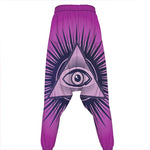 Purple Eye of Providence Print Hammer Pants