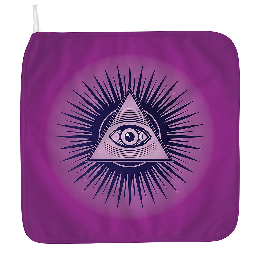 Purple Eye of Providence Print Hand Towel