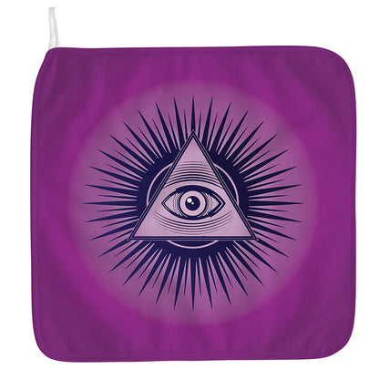 Purple Eye of Providence Print Hand Towel