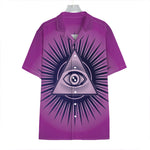 Purple Eye of Providence Print Hawaiian Shirt