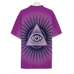 Purple Eye of Providence Print Hawaiian Shirt