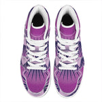 Purple Eye of Providence Print High Top Leather Sneakers