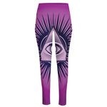 Purple Eye of Providence Print High-Waisted Pocket Leggings