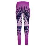 Purple Eye of Providence Print High-Waisted Pocket Leggings