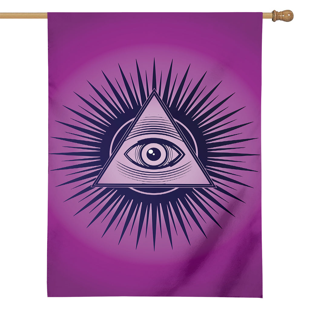 Purple Eye of Providence Print House Flag