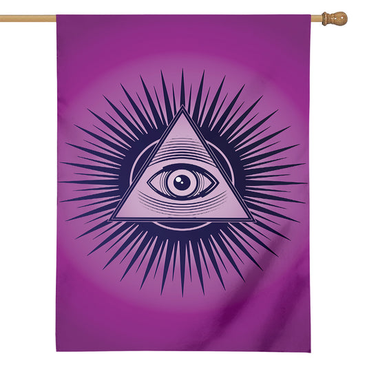 Purple Eye of Providence Print House Flag