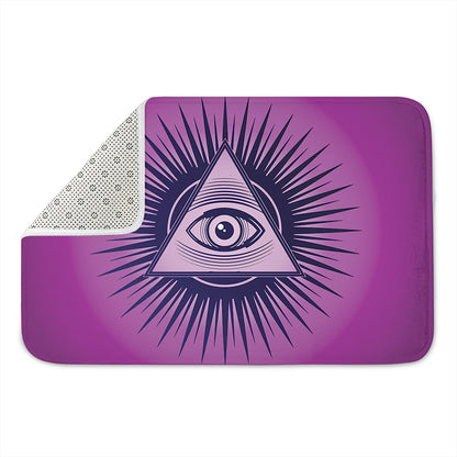 Purple Eye of Providence Print Indoor Door Mat