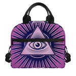 Purple Eye of Providence Print Insulated Lunch Bag