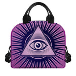 Purple Eye of Providence Print Insulated Lunch Bag