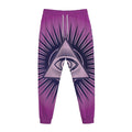 Purple Eye of Providence Print Jogger Pants
