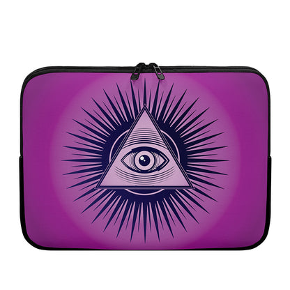 Purple Eye of Providence Print Laptop Sleeve