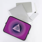 Purple Eye of Providence Print Laptop Sleeve