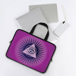 Purple Eye of Providence Print Laptop Sleeve With Handle