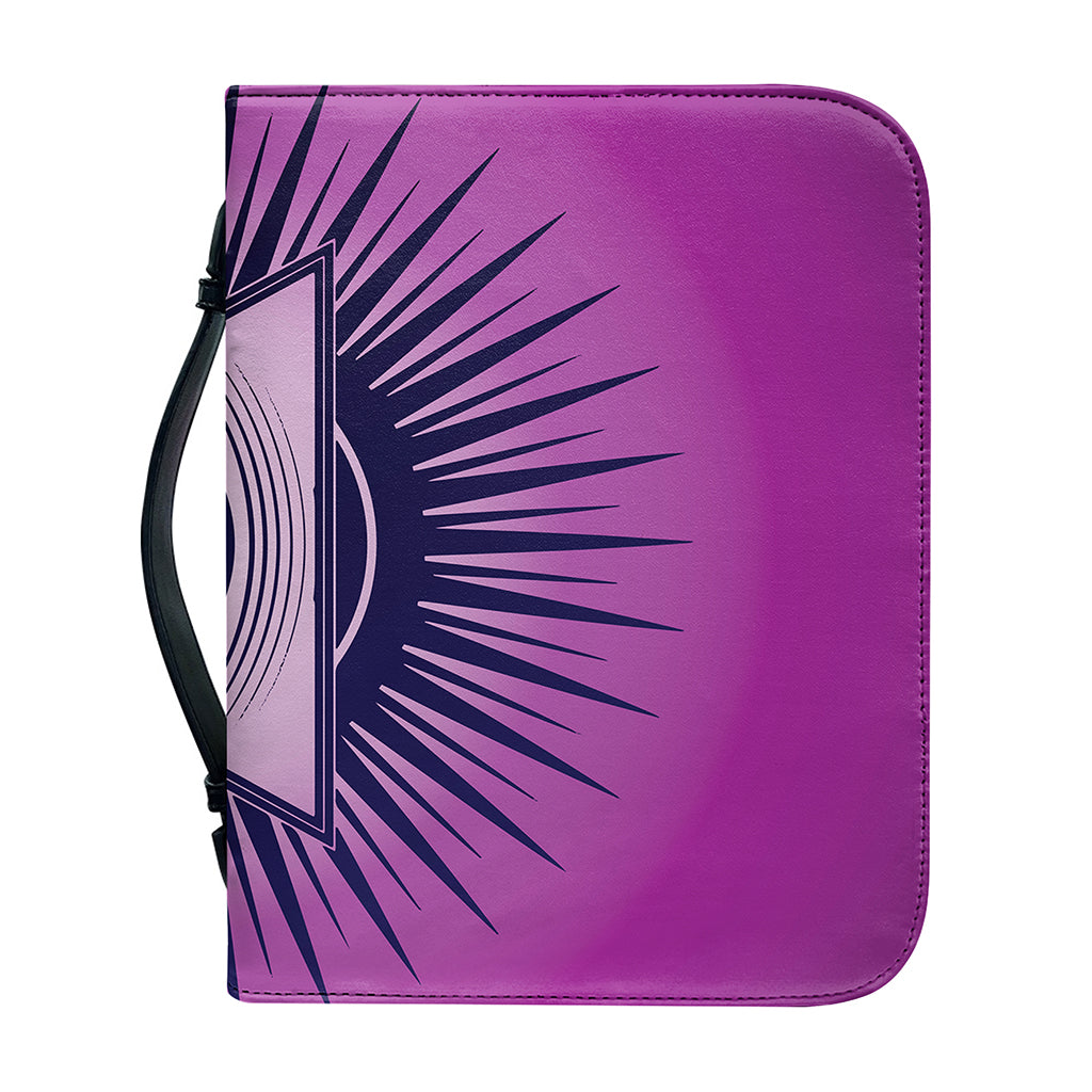 Purple Eye of Providence Print Leather Bible Cover