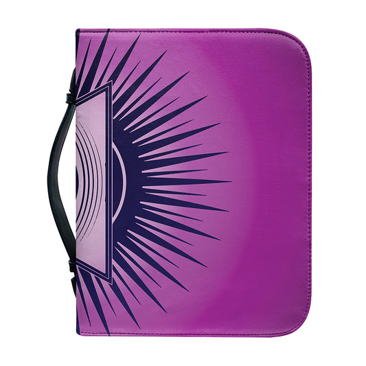 Purple Eye of Providence Print Leather Bible Cover