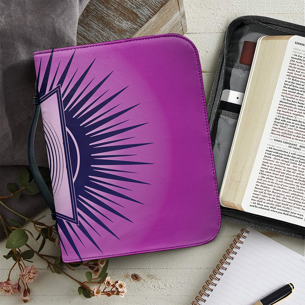 Purple Eye of Providence Print Leather Bible Cover
