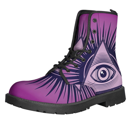 Purple Eye of Providence Print Backpack