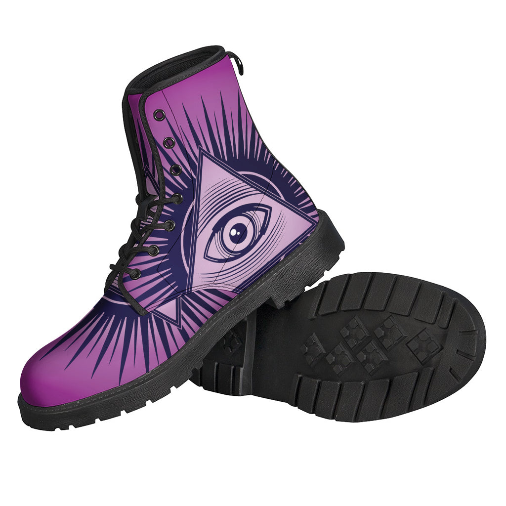 Purple Eye of Providence Print Backpack