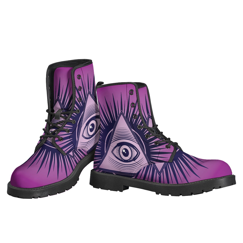 Purple Eye of Providence Print Backpack