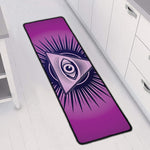 Purple Eye of Providence Print Long Kitchen Mat