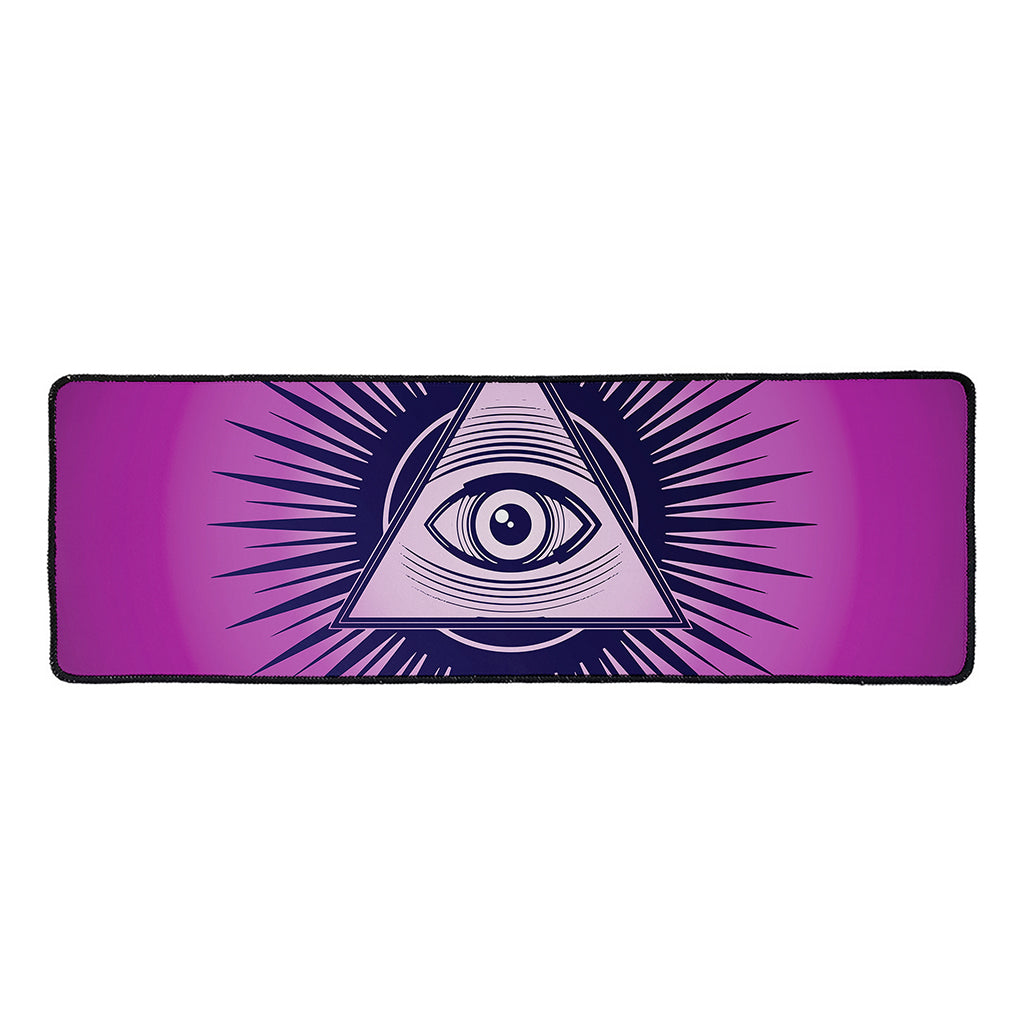 Purple Eye of Providence Print Long Kitchen Mat