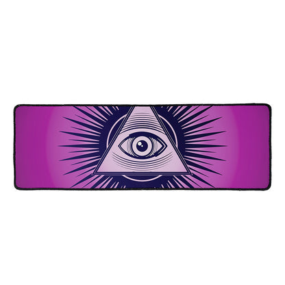 Purple Eye of Providence Print Long Kitchen Mat