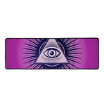 Purple Eye of Providence Print Long Kitchen Mat