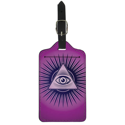 Purple Eye of Providence Print Luggage Tag