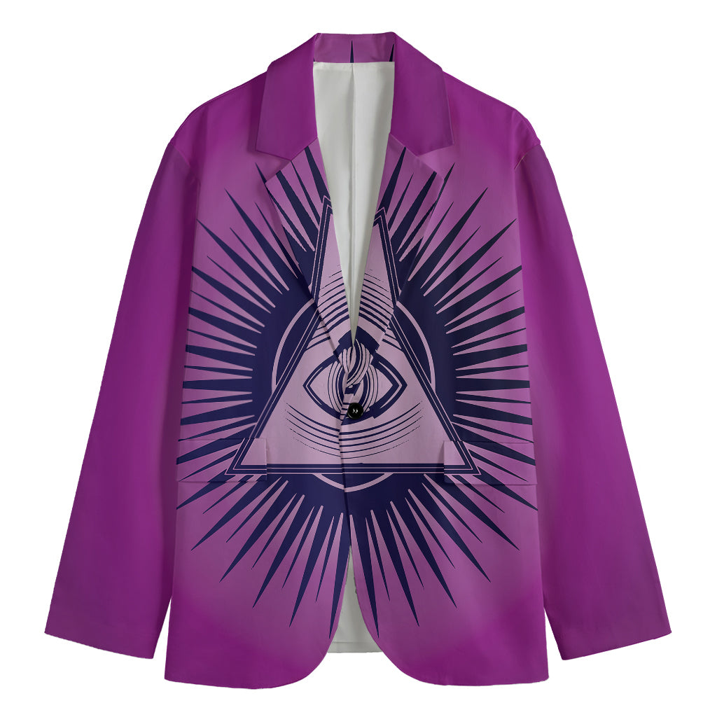 Purple Eye of Providence Print Men's Blazer