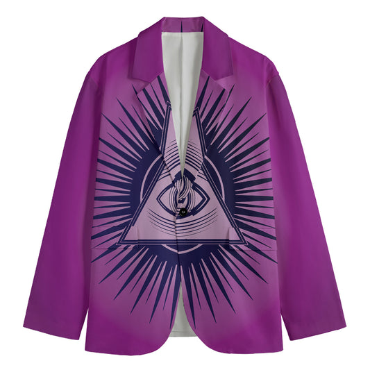 Purple Eye of Providence Print Men's Blazer