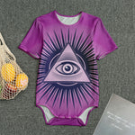 Purple Eye of Providence Print Men's Bodysuit