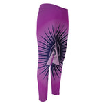 Purple Eye of Providence Print Men's Compression Pants