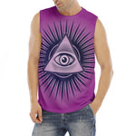 Purple Eye of Providence Print Men's Fitness Tank Top