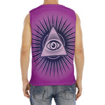 Purple Eye of Providence Print Men's Fitness Tank Top