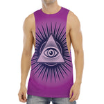 Purple Eye of Providence Print Men's Muscle Tank Top