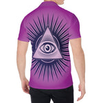 Purple Eye of Providence Print Men's Shirt