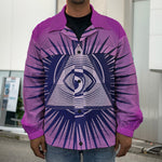 Purple Eye of Providence Print Men's Shirt Jacket