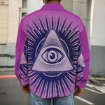 Purple Eye of Providence Print Men's Shirt Jacket