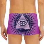 Purple Eye of Providence Print Men's Short Boxer Briefs