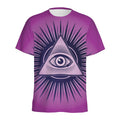 Purple Eye of Providence Print Men's Athletic T-Shirt