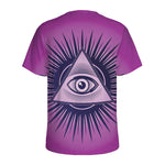 Purple Eye of Providence Print Men's Sports T-Shirt
