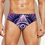 Purple Eye of Providence Print Men's Swim Briefs