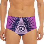 Purple Eye of Providence Print Men's Triangle Swim Briefs