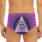Purple Eye of Providence Print Men's Triangle Swim Briefs