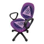 Purple Eye of Providence Print Office Chair Cover