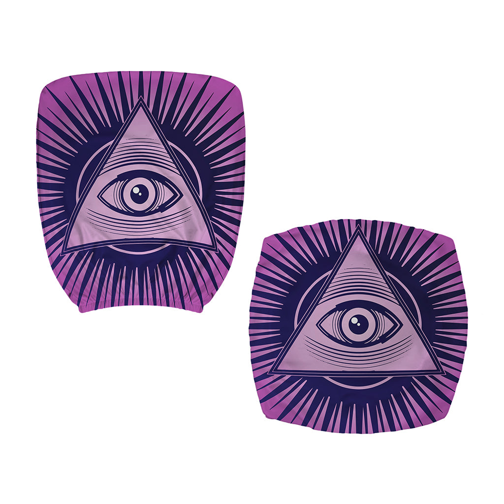 Purple Eye of Providence Print Office Chair Cover