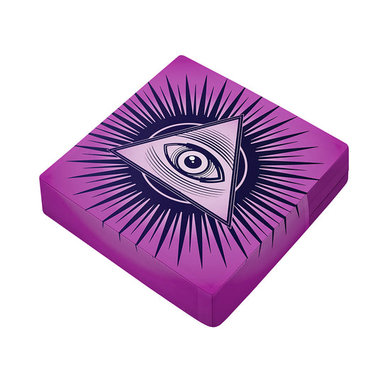 Purple Eye of Providence Print Outdoor Seat Cushion Cover